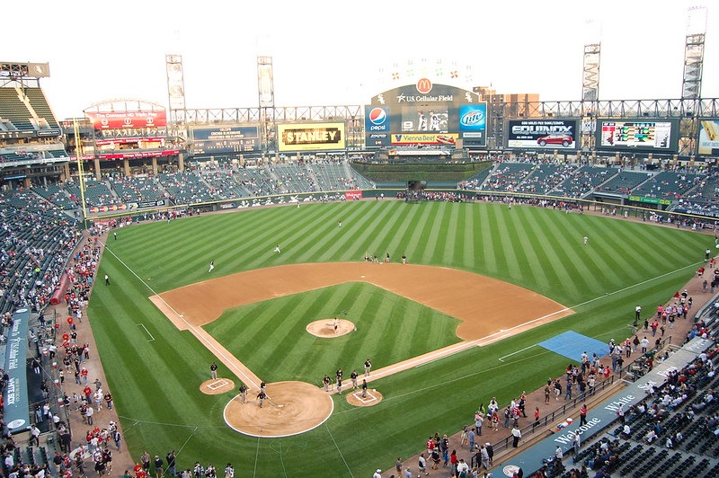 Photo of the field at Guaranteed Rate Field. Home of the Chicago White Sox.