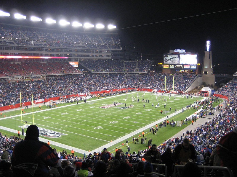 Photo of Gillette Stadium, home of the New England Patriots.