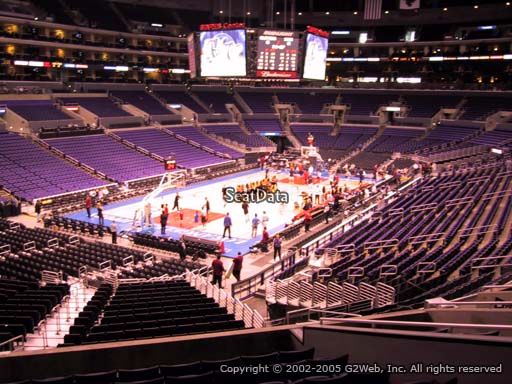 Seat view from section 205 at the Staples Center, home of the Los Angeles Lakers