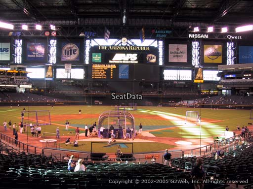 Seat view from section 122 at Chase Field, home of the Arizona Diamondbacks