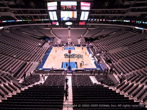 Seat view from section 201 at the American Airlines Center, home of the Dallas Mavericks