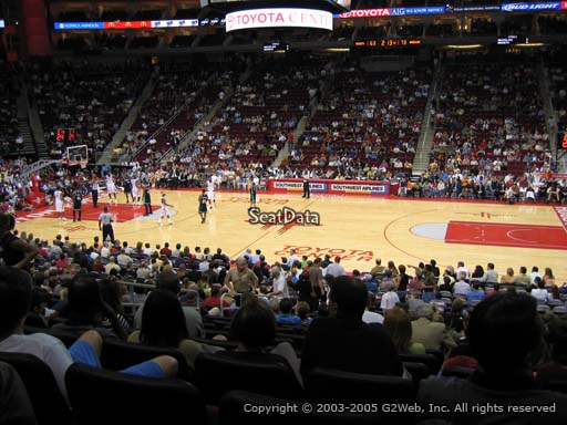 Seat view from section 106 at the Toyota Center, home of the Houston Rockets