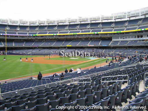 Seat view from section 129 at Yankee Stadium, home of the New York Yankees